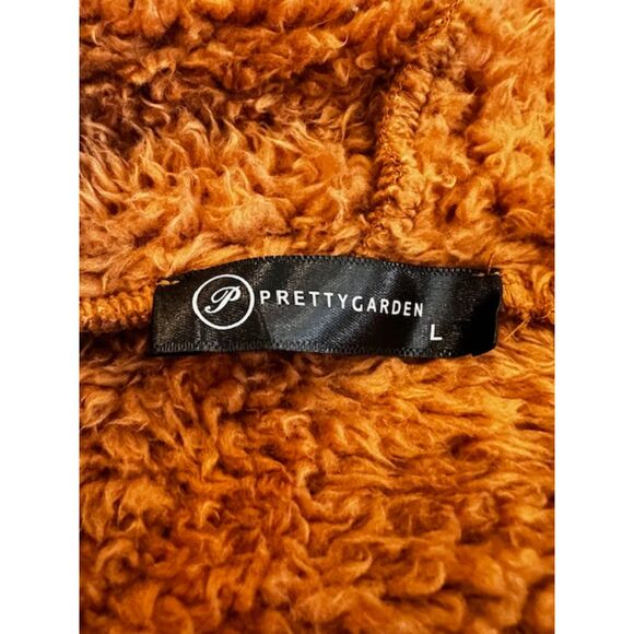 Pretty Garden Women's Knee Length Teddy Bear Fleece Coat with Hood Size L - Picture 4 of 10